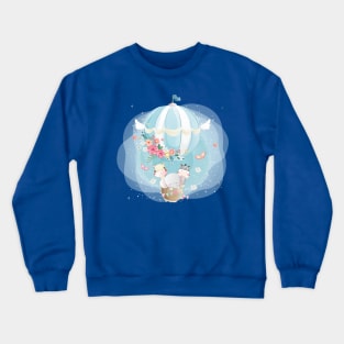 cute animal air balloon Crewneck Sweatshirt